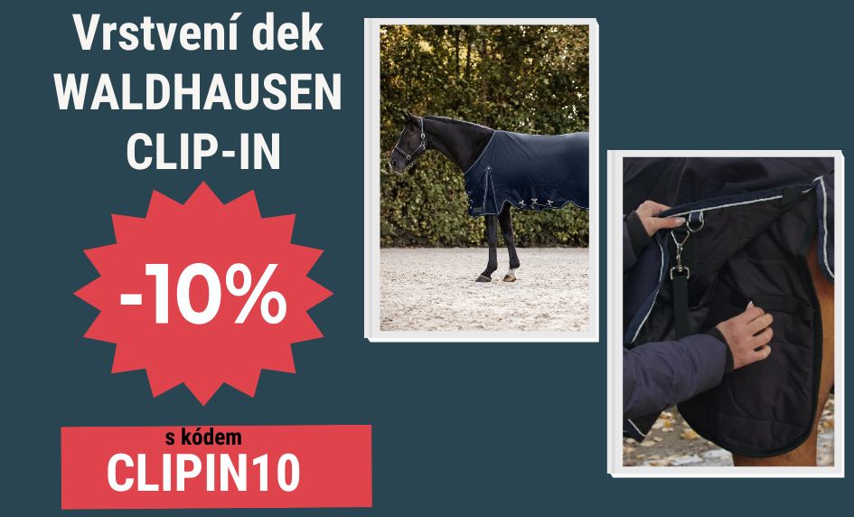 10% sleva na deky CLIP-IN Waldhausen, Sleva platí na všechny deky označené štítekm CLIP-IN